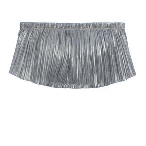 New Savage X Fenty Pleated Curvy Plus Bralette in Metallic Silver Size 3XL